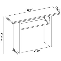 Avis MIRAKEMUEBLE Table console extensible Taly blanc Blanc