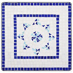 Avis vidaXL Mobilier de bistro 3 pcs mosaïque Carreau céramique Bleu Blanc