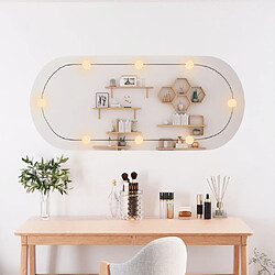 Avis Maison Chic Miroir mural avec lumières LED | Miroir Décoration pour Maison Salle de Bain 45x100 cm verre ovale -GKD68158