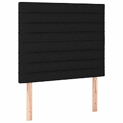 Maison Chic Lit Adulte - Lit simple Lit à sommier tapissier avec matelas moelleux - Meuble de Chambre - Noir 90x200 cm Tissu -MN98707 pas cher