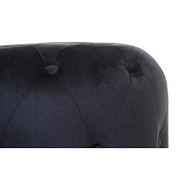 Mendler Tabouret HWC-D22, ottoman avec rivets, 42x39cm ~ velours, noir