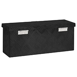 Avis vidaXL Boîte de rangement Noir 50x15x20,5 cm Aluminium