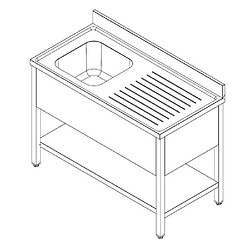 Plonge Inox Avec Etagère Démontable - Profondeur 600 - Combisteel