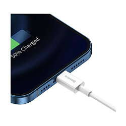 Baseus Câble de Charge et Transfert USB-Lightning Rapide 2,4A 1m Rapide Blanc pas cher