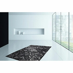 Paris Prix Tapis en Cuir Fait Main Spark Noir & Argent 120 x 170 cm