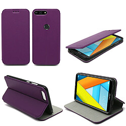 Huawei Honor 7A 4G : Etui violet Slim Style Cuir avec stand - Housse coque anti choc de protection smartphone 2018 - Accessoires pochette case XEPTIO