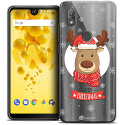 Caseink Coque Housse Etui Wiko View 2 (6.0 ) [Crystal Gel HD Collection Noël 2017 Design Cerf à Echarpe - Souple - Ultra Fin - Imprimé en France]