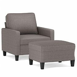 vidaXL Fauteuil avec repose-pied Taupe 60 cm Tissu