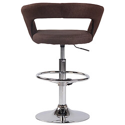 Decoshop26 Tabouret de bar x1 assise moderne en tissu marron pieds et repose-pieds en métal chromé 10_0004995 pas cher