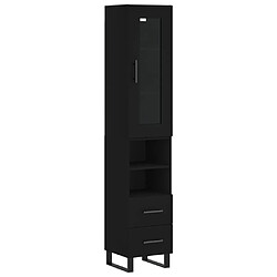 vidaXL Buffet haut Noir 34,5x34x180 cm Bois d'ingénierie