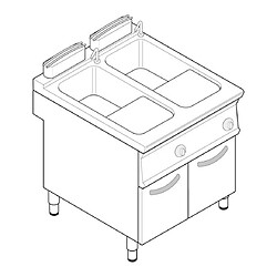 Cuiseur a Pates professionnel électrique 2 cuves de 24 L série 700 - Tecnoinox