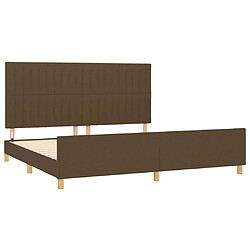 Acheter Maison Chic Cadre/structure de lit avec tête de lit pour adulte - Lit Moderne Chambre Marron foncé 200x200 cm Tissu -MN58746