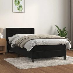 vidaXL Sommier à lattes de lit avec matelas Noir 100x200 cm Velours