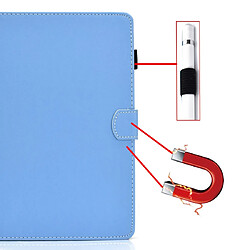 Wewoo Housse Étui Coque Etui à rabat horizontal en cuir de couleur unie pour iPad avec supportfentes cartes et logement stylofonction veille et réveil bleu pas cher