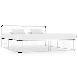 vidaXL Cadre de lit sans matelas blanc métal 200x200 cm 