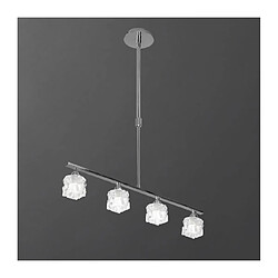 Luminaire Center Suspension Ice 4 Ampoules G9 ECO Bar, chrome poli