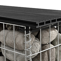 Helloshop26 Banc de jardin gabion noir 03_0006437