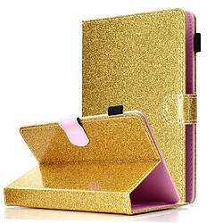 Wewoo Housse Coque Pour 7 pouces tablette Vernis Glitter Powder Etui à rabat horizontal en cuir avec support et fente carte or