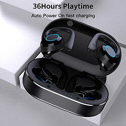 Universal Écouteurs Bluetooth sans fil Sport Bouchons d'oreille étanches Écouteurs Bluetooth 5.1 avec microphone Contrôle tactile Écouteurs 9D HiFi