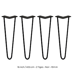 Monstershop Pieds de table épingle 40,6cm - Noir