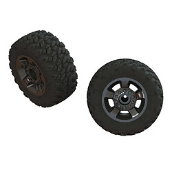 Arrma Ragnarok Mt' Tire ST Glued (Black Chrome) (2)