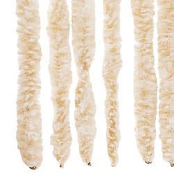 Acheter vidaXL Rideau anti-mouches beige et blanc 90x220 cm chenille