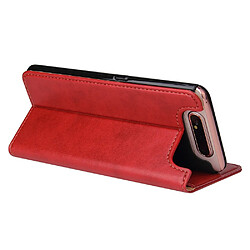 Wewoo Housse Coque Étui en cuir à rabat horizontal PU avec texture + derme porte-cartes et pour Galaxy A80 rouge pas cher