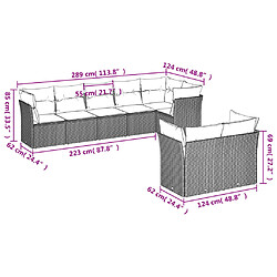 Avis Maison Chic Salon de jardin 8 pcs avec coussins | Ensemble de Table et chaises | Mobilier d'Extérieur noir résine tressée -GKD40854