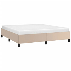 Avis Maison Chic Lit adulte - Lit simple Cadre de lit,Structure du lit Contemporain Cappuccino 160x200 cm Similicuir -MN20559