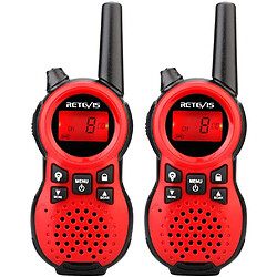 Retevis talkie walkie enfant 16 Canaux pour Camping, Jardin, Randonnée, Jeux d'intérieur noir rouge