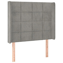 Avis Maison Chic Tête de lit scandinave à LED,meuble de chambre Gris clair 83x16x118/128 cm Velours -MN47392