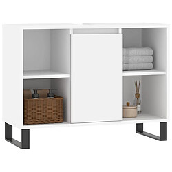 Avis Maison Chic Armoire de salle de bain,Meuble de rangement,Meuble haut blanc 80x33x60 cm bois d'ingénierie -GKD172547