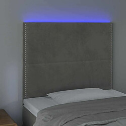 Avis Maison Chic Tête de lit moderne à LED lumineuse pour chambre - Décoration de lit Gris clair 80x5x118/128 cm Velours -MN15000