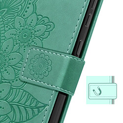 Avizar Étui Fleurs Mandala pour Samsung Galaxy A35 5G Portefeuille Dragonne Vert pas cher