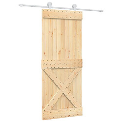 vidaXL Porte coulissante et kit de quincaillerie 85x210 cm pin massif