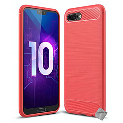 Htdmobiles Coque silicone gel carbone pour Huawei Honor 10 + film ecran - ROUGE