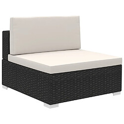 Avis Maison Chic Salon de jardin 6 pcs + coussins - Mobilier/Meubles de jardin - Table et chaises d'extérieur Résine tressée Noir -MN52497