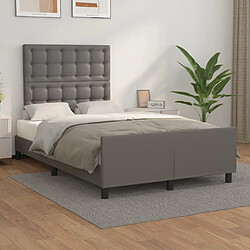 Maison Chic Lit adulte - Cadre Structure de lit avec tête de lit Contemporain Gris 120x200 cm Similicuir -MN36759