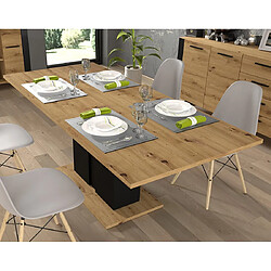 Avis Bestmobilier Donnely - table à manger extensible - bois et noir - 4 à 8 personnes