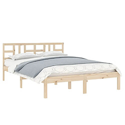 Avis Maison Chic Lit adulte - Lit simple Cadre de lit,Structure du lit Contemporain Bois massif 140x200 cm -MN14740