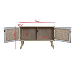 Avis Mobili Rebecca Meuble De Salon Buffet En Bois 2 Portes Blanc Marron Style Scandinave