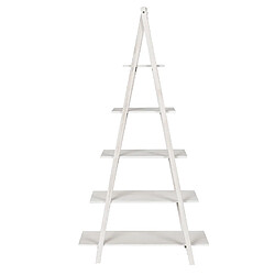 Pegane Etagère, meuble étagère en bois coloris blanc - longueur 80 x profondeur 34 x Hauteur 157 cm