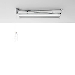 Foxydry Mini 120, Séchoir plafond vertical rétractable et pliable, Gris 128x54x25 cm