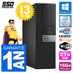 PC Dell OptiPlex 5040 SFF Intel i3-6100 RAM 16Go SSD 2To HDMI Windows 10 Wifi - Occasion