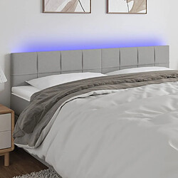 Maison Chic Tête de lit scandinave à LED,meuble de chambre Gris clair 160x5x78/88 cm Tissu -MN17755