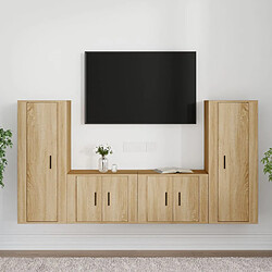 vidaXL Ensemble de meubles TV 4 pcs Chêne sonoma Bois d'ingénierie