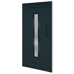 vidaXL Porte d'entrée anthracite 108x208 cm PVC