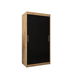 Abiks Meble Armoire Tokyo à portes coulissantes 200/100/62 2 portes (artisan/noir)