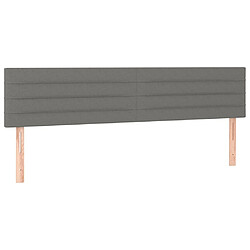 Acheter Maison Chic Tête de lit scandinave à LED,meuble de chambre Gris foncé 180x5x78/88 cm Tissu -MN89080