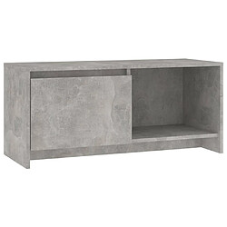 vidaXL Meuble TV gris béton 90x35x40 cm bois d'ingénierie